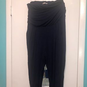Navy Blue plus size strapless jumpsuit